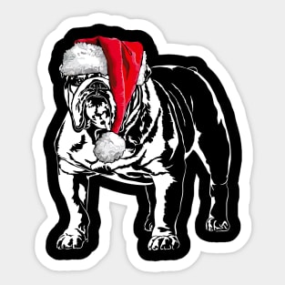 Santa English Bulldog Christmas dog Sticker